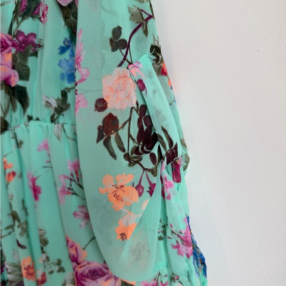 Pinkblush Green Floral Long Sleeve Mini Dress - Picture 4 of 6